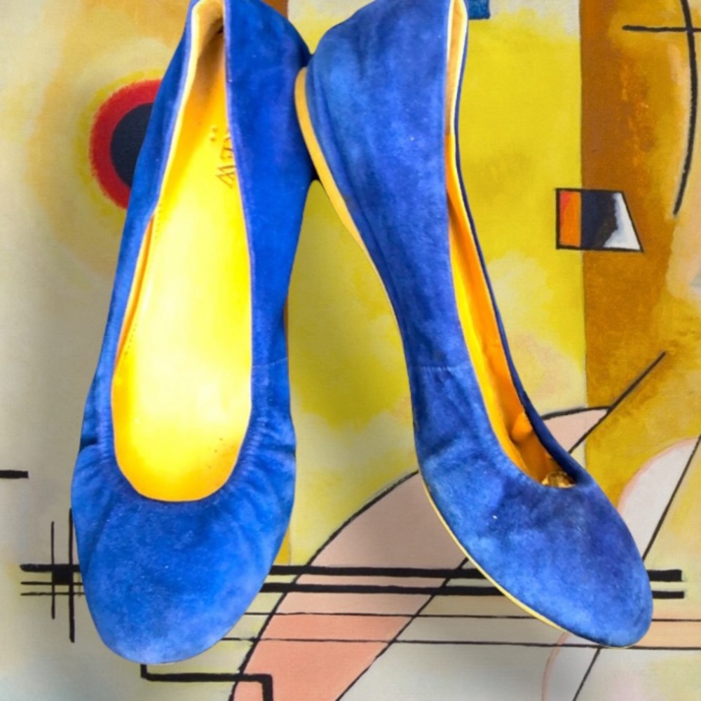 J.Crew Royal blue suede ballet flats 9 EUC